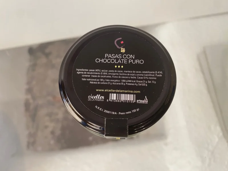 Pasas con Chocolate Puro